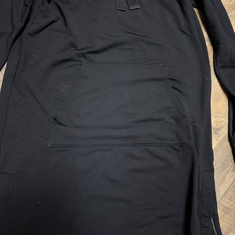 Athleta Black Cozy Fleece Hoodie Dress - Picture 3 of 6